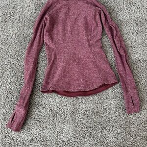 Lululemon Athletica Red Fitted Long Sleeve Tee